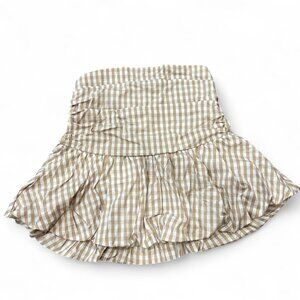 Gingham Strapless Top